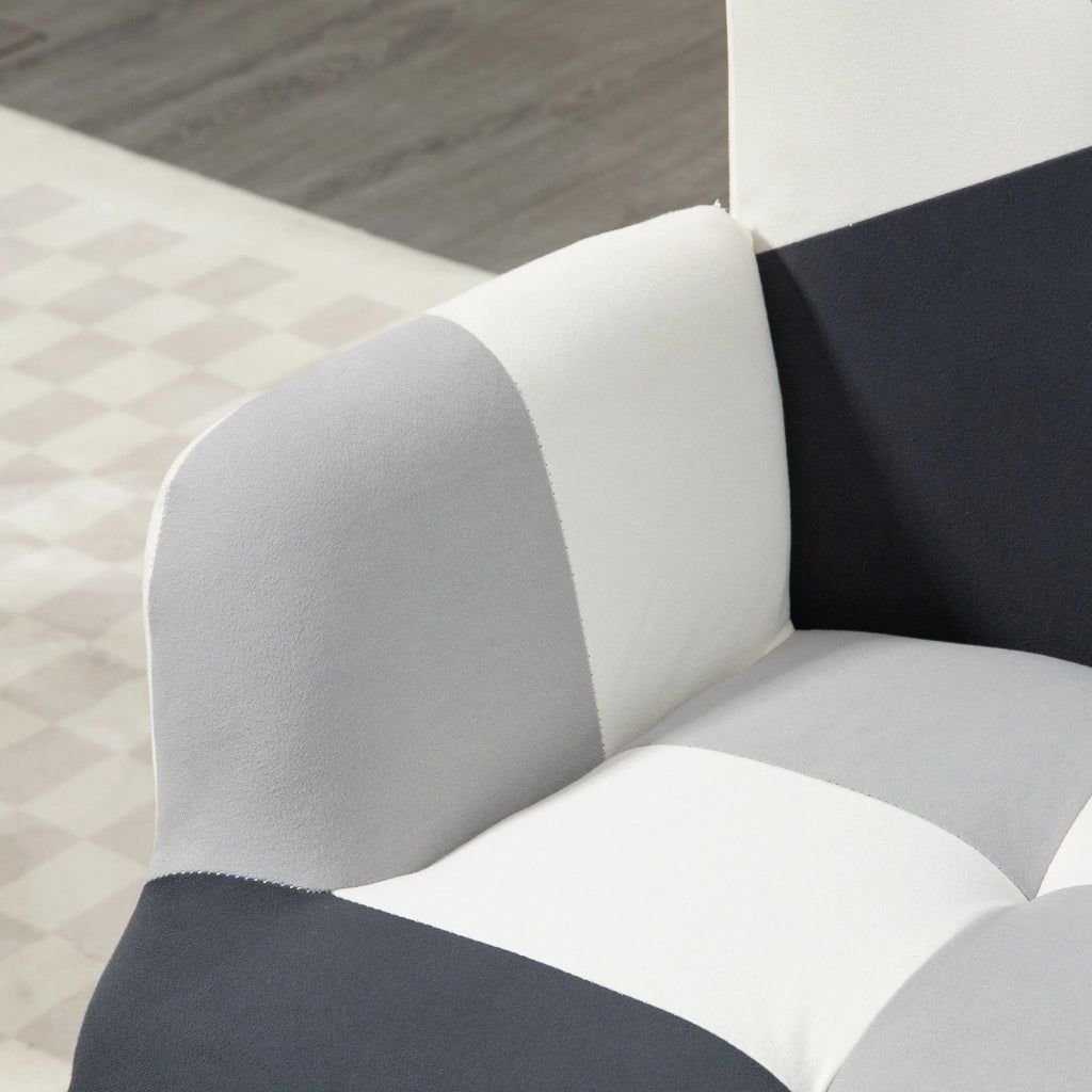 Poltrona Trapuntata in Velluto con Gambe in Legno ¨C Zephmum ¨C Grigio 66x76x98