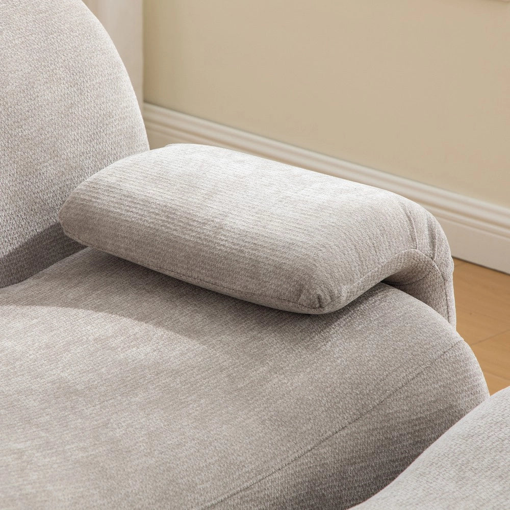 Divano Modulare in Tessuto Chenille ¨C MINIMAL ¨C Grigio, Morbido, Soggiorno