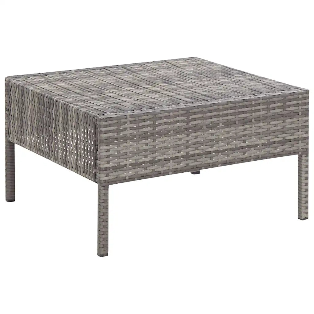 Set Divani da Giardino 6 pz con Cuscini in Polyrattan Grigio 48942