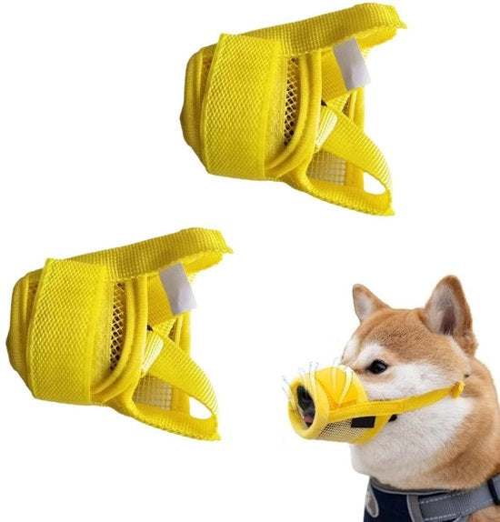 Set da morsi per cani 2 in 1 - Morsi ademabili in mesh per addestramento - Morsi regolabili per cani - Prevenzione del abbaiare, del mangiare, del morso e del grattare - Ideali per cani con naso lungo (M)