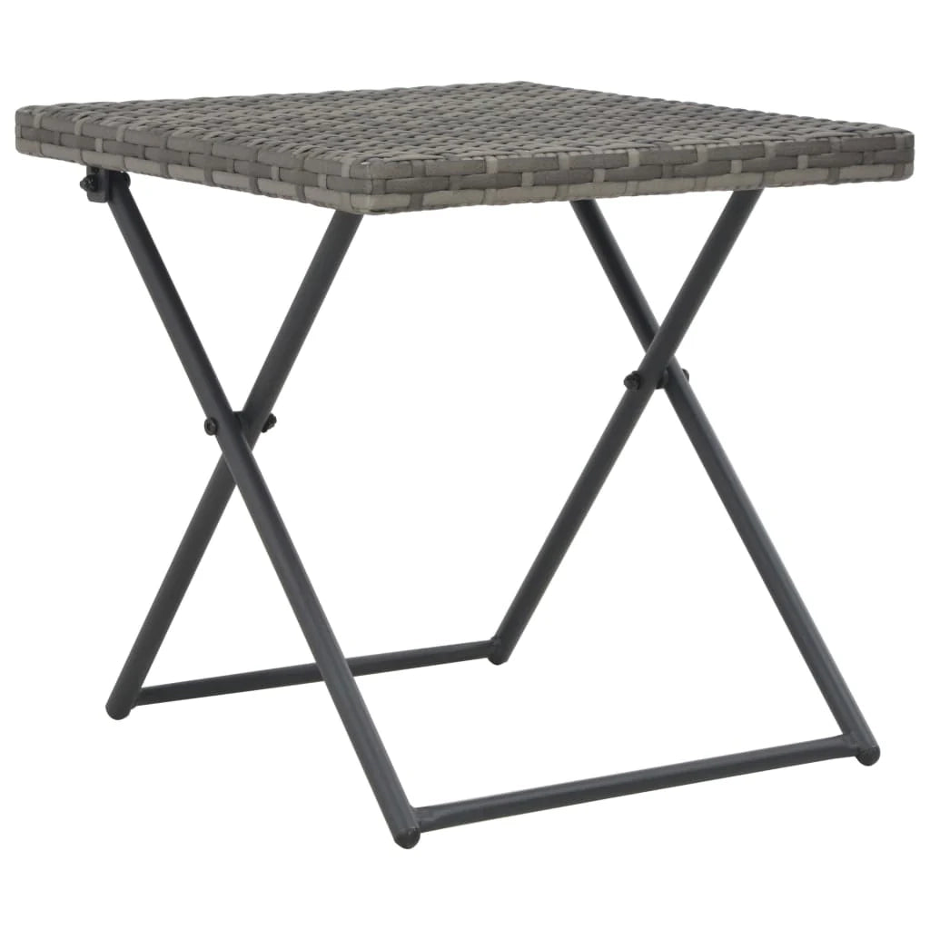 Set di 3 lettini prendisole pieghevoli resina intrecciata grigia 02_0011994