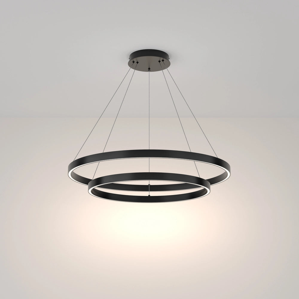 Lampada a sospensione Maytoni Rim 80cm LED nera 4000K