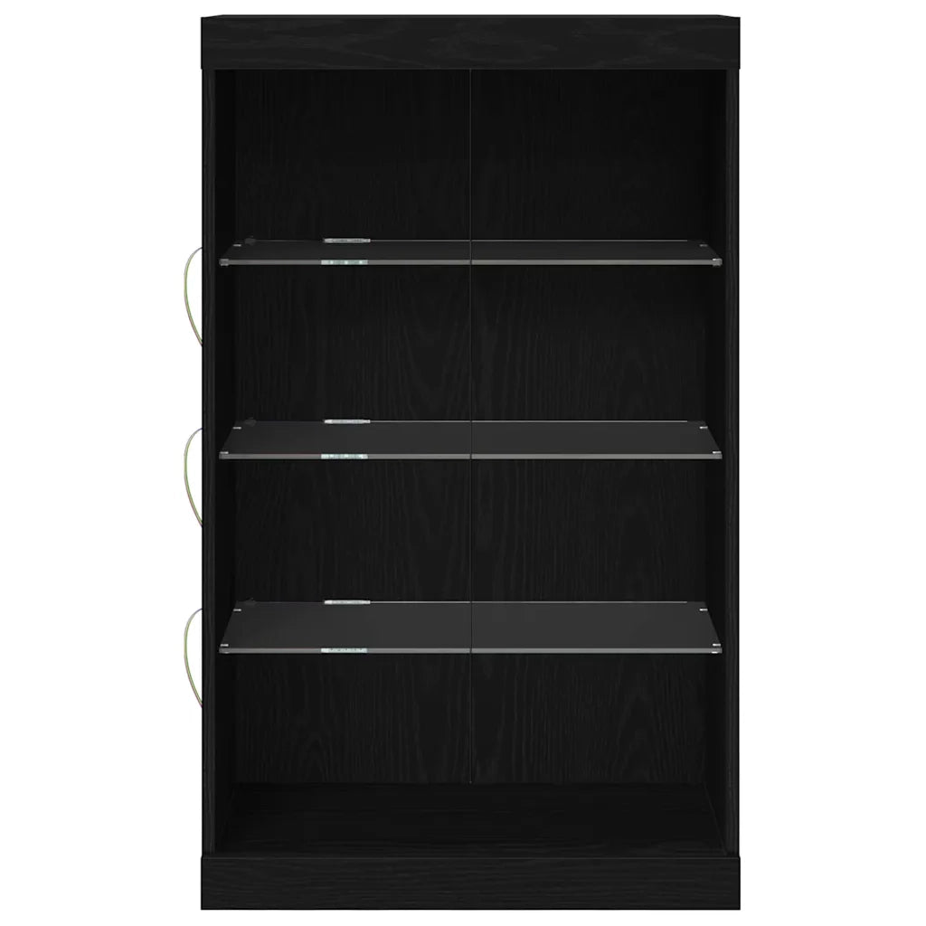 Madia LED Rovere Nero 60,5 x 37 x 100 cm Legno multistrato 863047