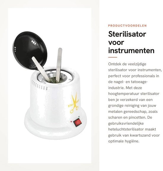 Sterilisatore ad alta temperatura per strumenti - Apparecchio di sterilizzazione ad aria calda - Bianco - Sterilisatore ad aria calda - Adatto per articoli per manicure e tatuaggi