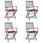 Sedie da Giardino Pieghevoli 4pz con Cuscini in Massello Acaciacod mxl 93716