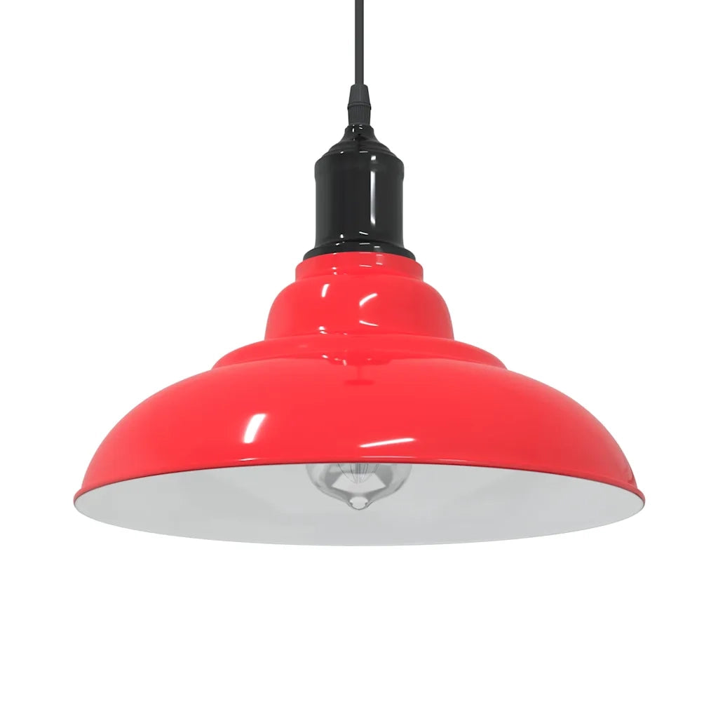 Lampada Sospensione Regolabile E27 Rosso Lucido ?31 cm Metallo CFW6064607