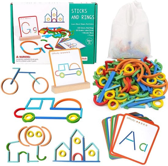 Giocchi Educativi per Bambini - Puzzelring Creativo - Giocattolo Sensoriale per Bambini di 3-4 anni - Attività Educativa per la Scuola Materna