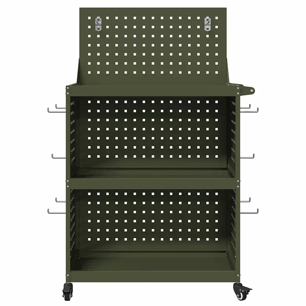 Carrello per Attrezzi con ruota Verde oliva 65 x 35 x 111 cm 874556