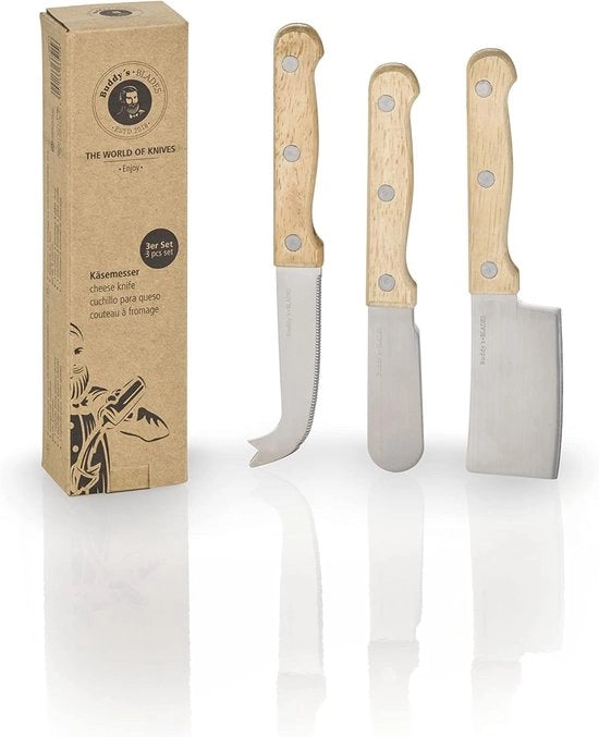Set per formaggio - Qualità professionale - 3 pezzi - Acciaio di alta qualità