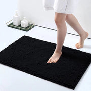 Badmat Antiscivolo Chenille con Microfibre Assorbente, 50 x 76 cm, Nero