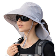 Cappello da Sole Uomo e Donna - Cappello da Giardino Opaco - Largo Orlo con Visiera - Con Cinturino - Per Outdoor e Giardinaggio - Grigio Chiaro - 1 pezzo