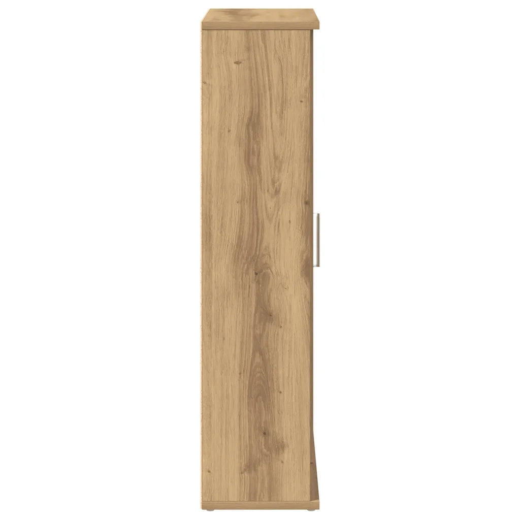 Mobile da Bagno con Portarotolo Rovere Artigianale 39x22x90 cm 858532