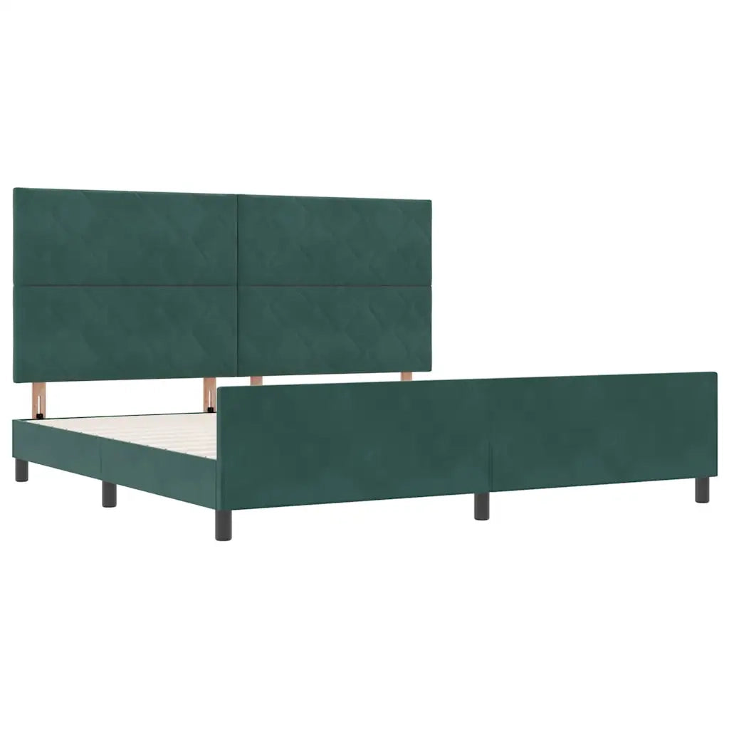 Letto a molle con testiera Verde Scuro 200 x 200 cm Velluto 3345032