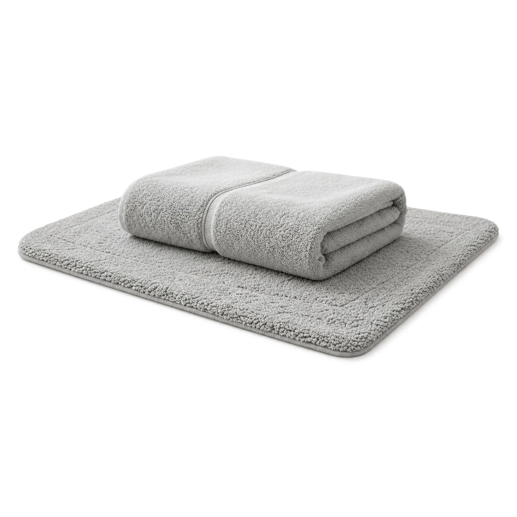 Sanamasa, Telo Bagno Sfumatura Colore Struttura Pietra, Grigio Pietra