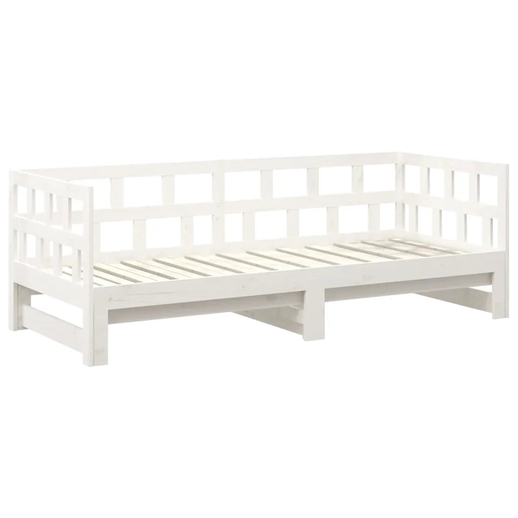 Dormeuse Estraibile Bianca Legno Massello di Pino 2x(80x200) cm  cod mxl 61948