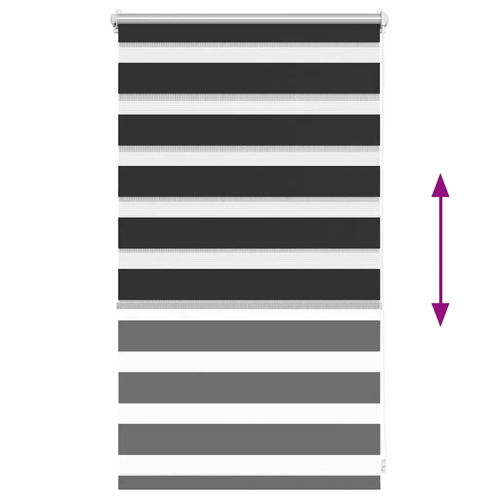 Tenda a rullo | Tenda avvolgibile zebra 50,9x100 cm Tessuto Larghezza 46,7 cm nero