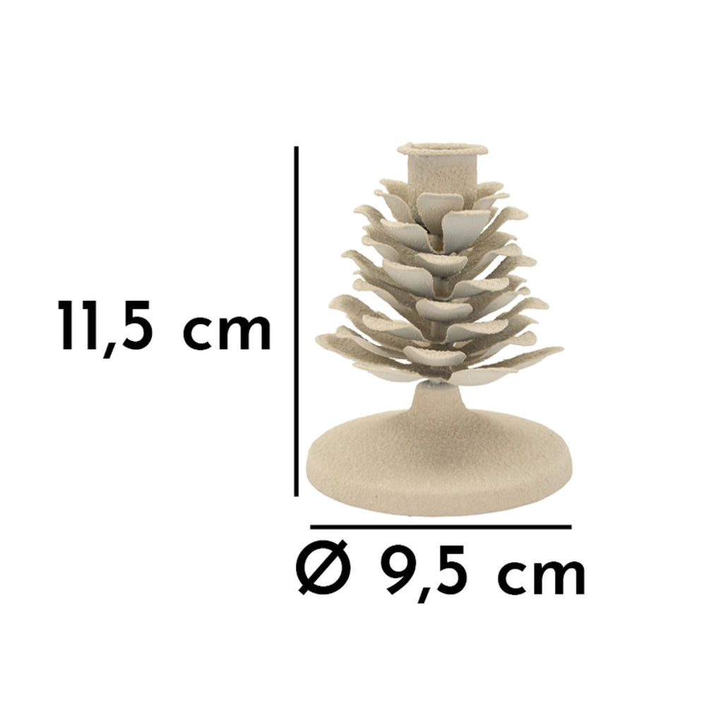 Portacandela VKH748, Beige, Metallo, 9,5x9,5x11,5 cm