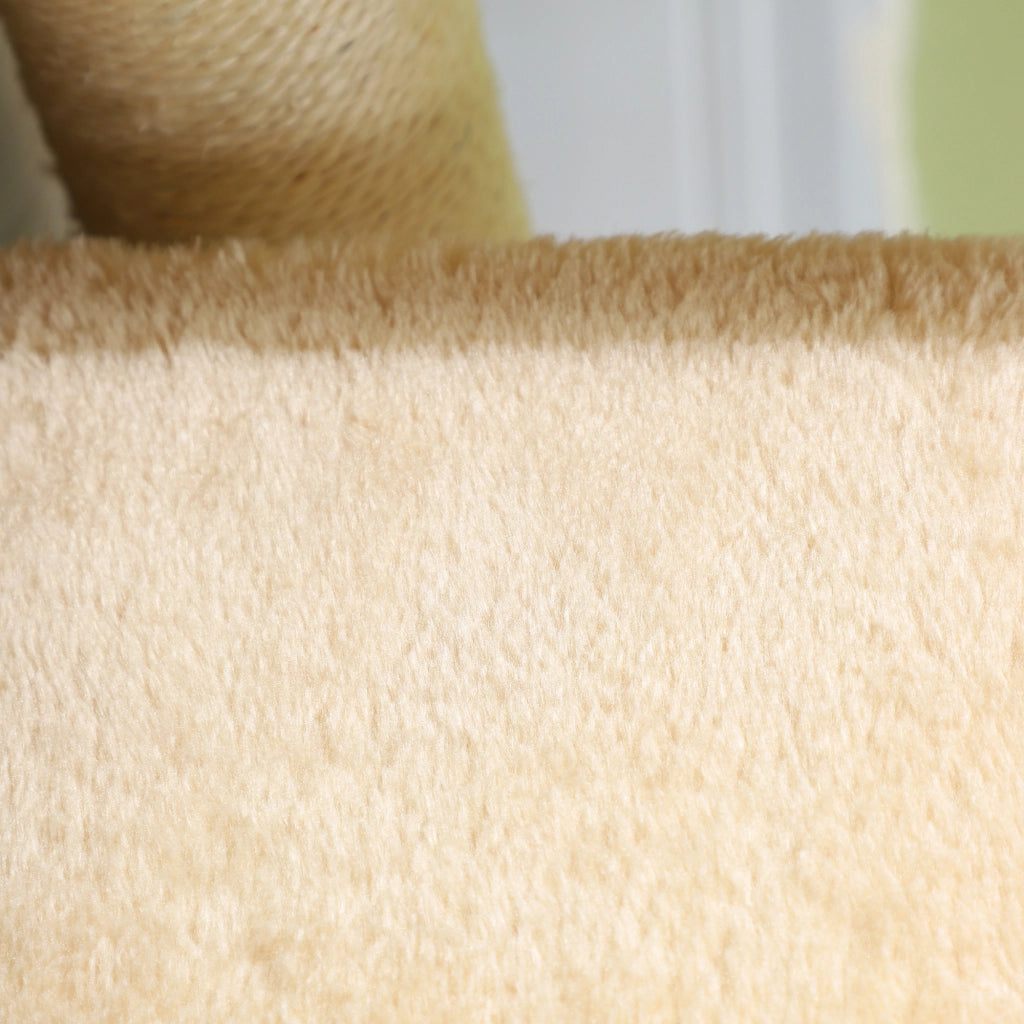 Tiragraffi per gatti con piattaforme e colonne in sisal per arrampicarsi e riposare in truciolato beige 45 × 35 × 34 cm