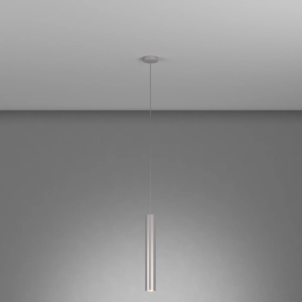 Lampadario Industrial-Minimal Xeana Metallo Grigio 1 Luce Gu10