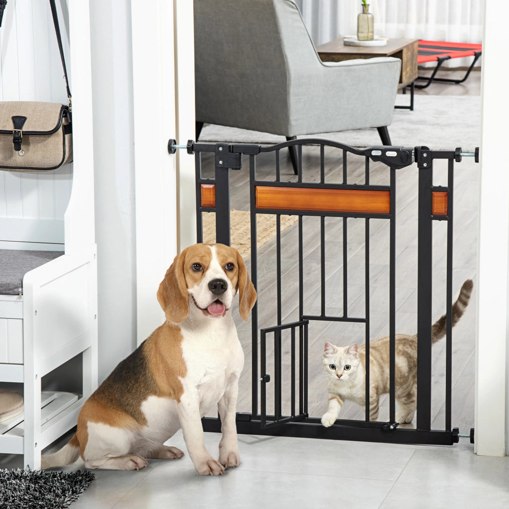 Barriera di Sicurezza per Bambini e Animali ¨C zephmum ¨C Legno Pino Nero 74-80 cm