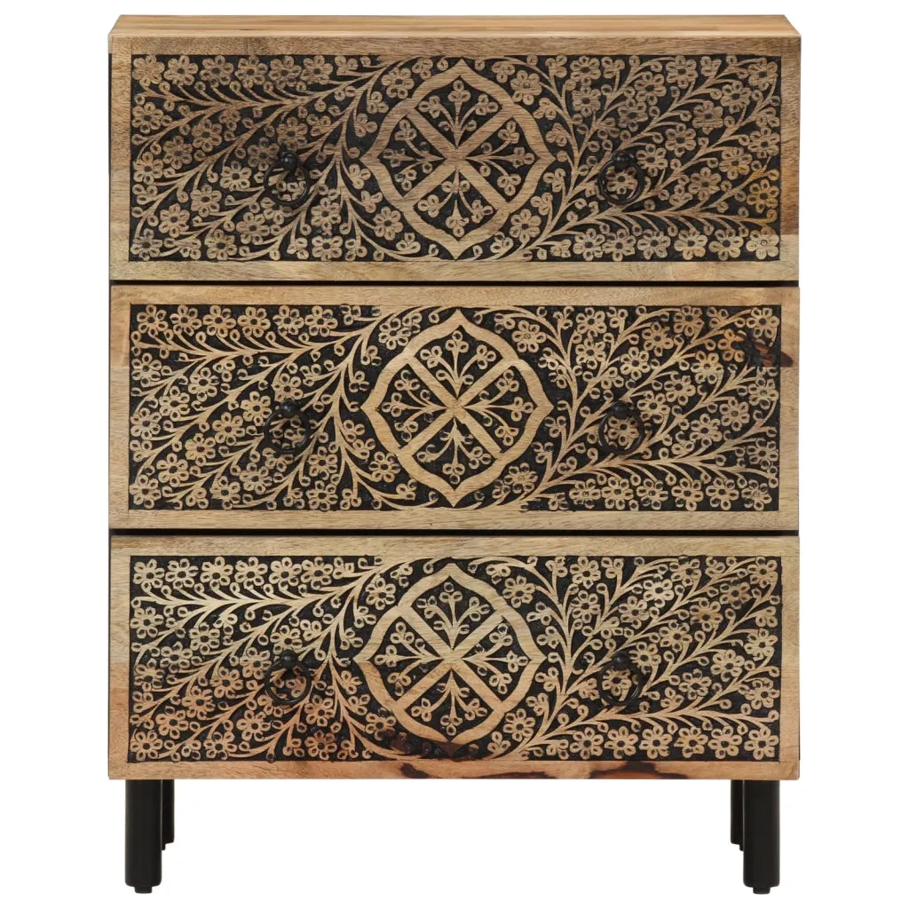 vidaXL Credenze 3 pz 60x33x75 cm in Legno Massello di Mango