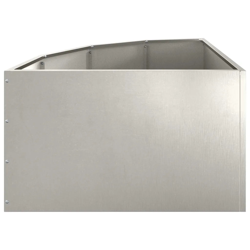 Vaso d'angolo-Fioriera-Contenitore per Piante Argento 60 x 60 x 35 cm Acciaio inossidabile
