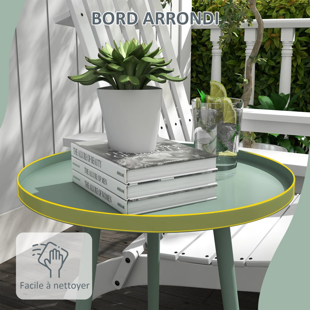 Tavolino da giardino rotondo ¨C Xylo ¨C Acciaio verde ?40x50H cm