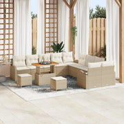 Set Divano da Giardino con cuscino 13 pcs Beige polyrattan