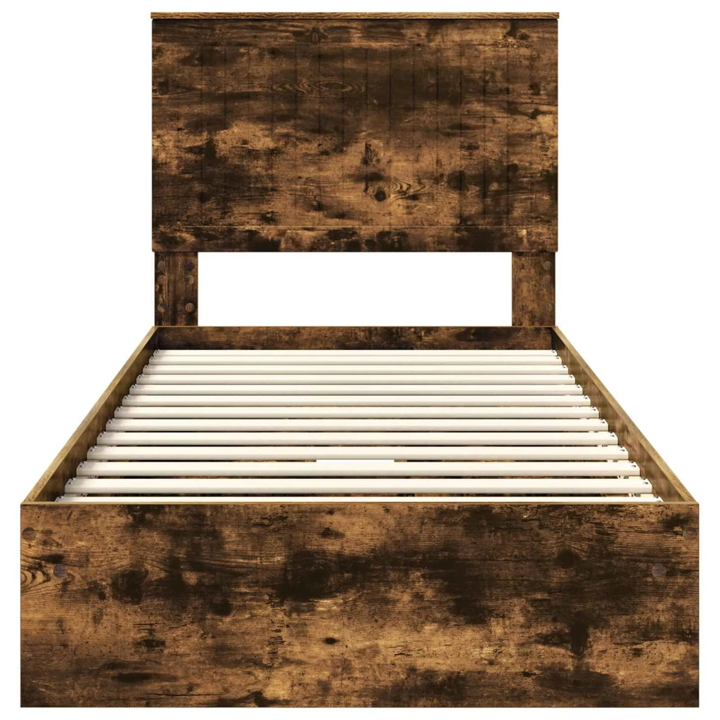 Letto con Contenitore Rovere fumé 90 x 200 cm Legno multistrato 3411247