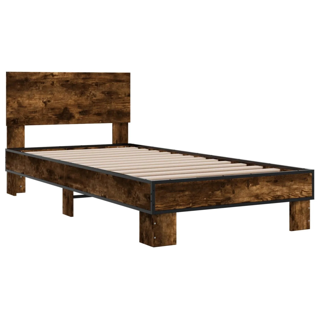 Struttura letto con testata Rovere Fumo 80 x 200 cm