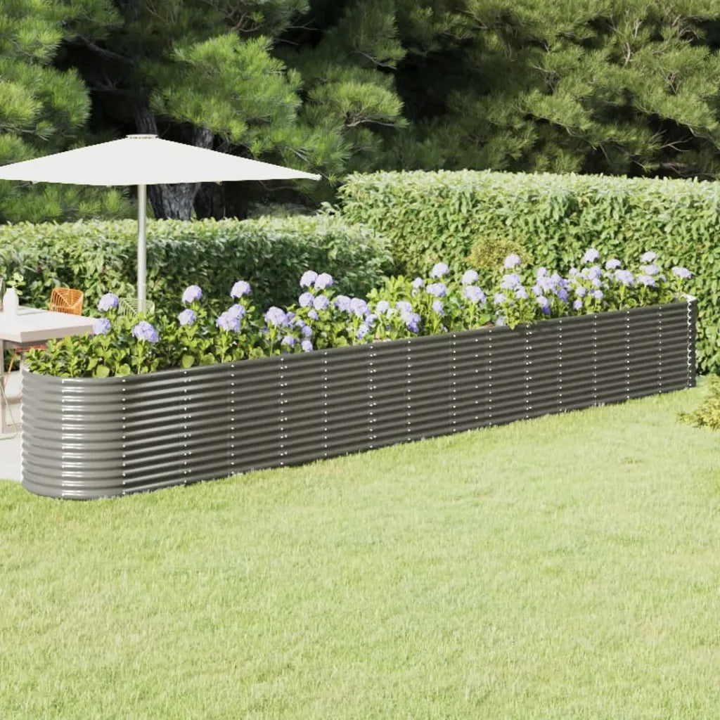 Letto Giardino Acciaio Verniciato a Polvere 620x80x68 cm Grigio 318979