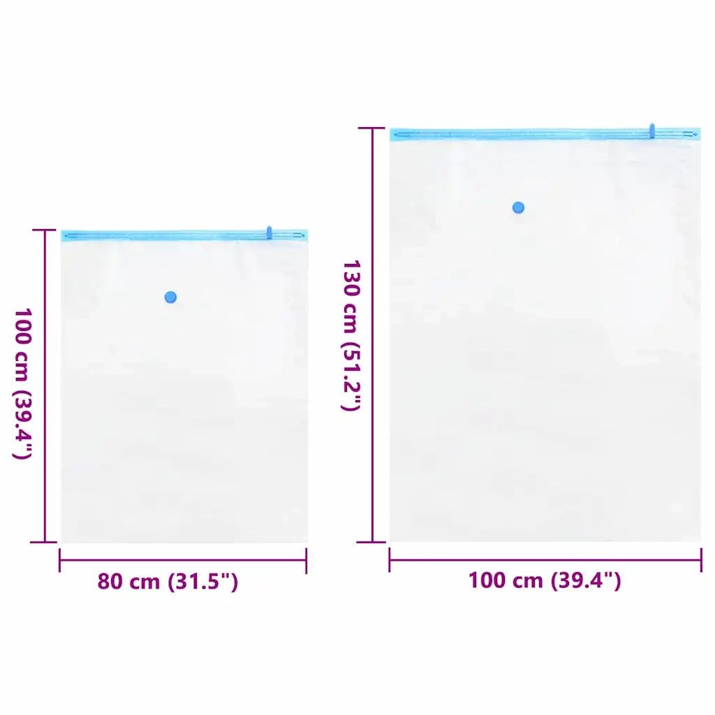 Sacchetti per Stoccaggio 5 pz Trasparente e Blu 130 x 100 cm CFW2788339