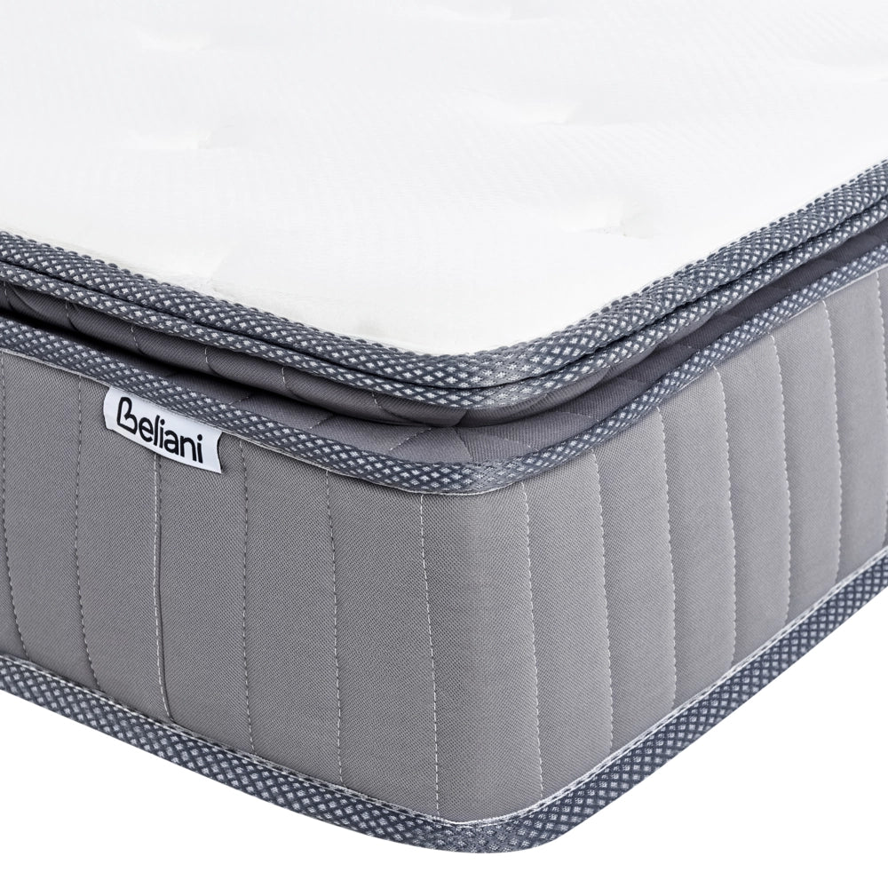 Materasso a molle insacchettate 120 x 200 cm con maniglie imbottitura in schiuma viscoelastica rinfrescante sfoderabile
