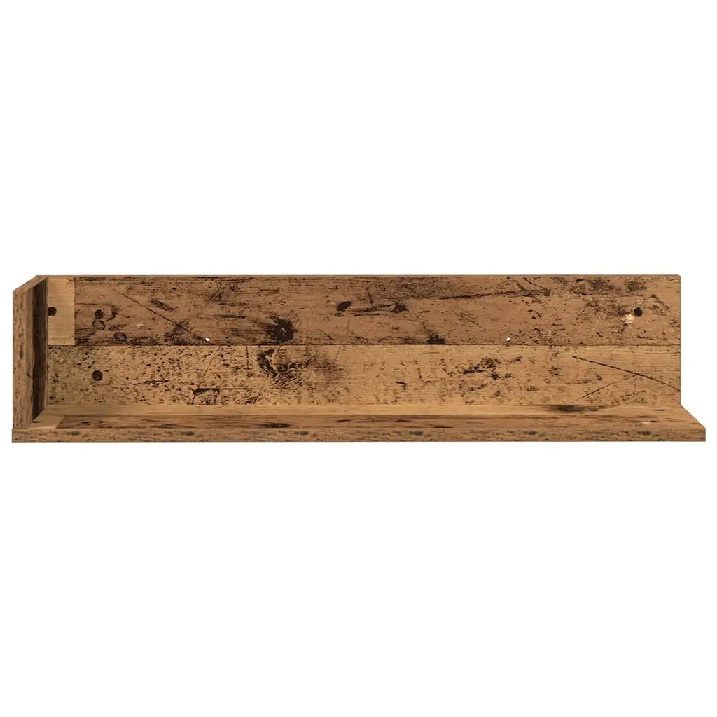 Mensole da Parete 2pz Legno Vecchio 75x16,5x16,5 cm Truciolato