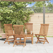 Sedie da Giardino Pieghevoli 4 pz in Legno Massello di Teak 43040