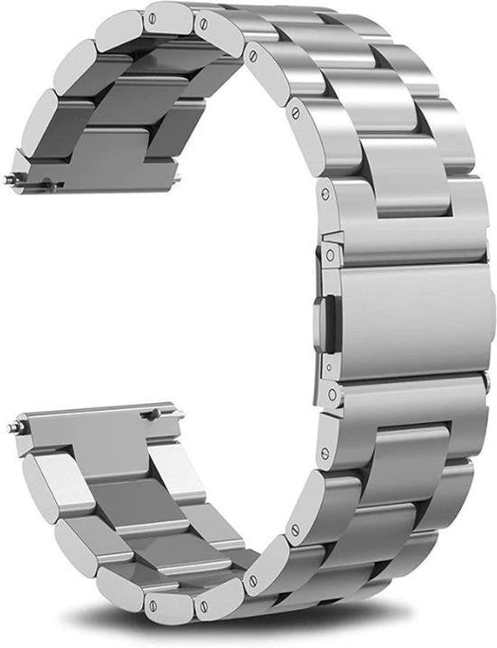 Cinturino orologio 22mm in acciaio inossidabile colore argento | Adatto a orologi smartwatch Samsung, Huawei, Ticwatch, Amazfit, Honor e orologi analogici | Compatibile con modelli Seiko, Casio e Fossil | Material: RVS316L