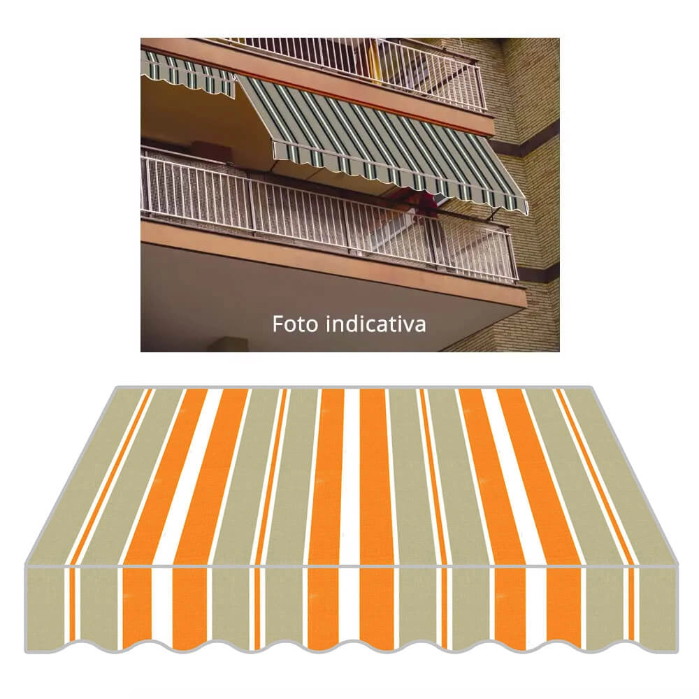 Tenda da Sole a Caduta 3x2,5m Tessuto in Poliestere Disegno P3030