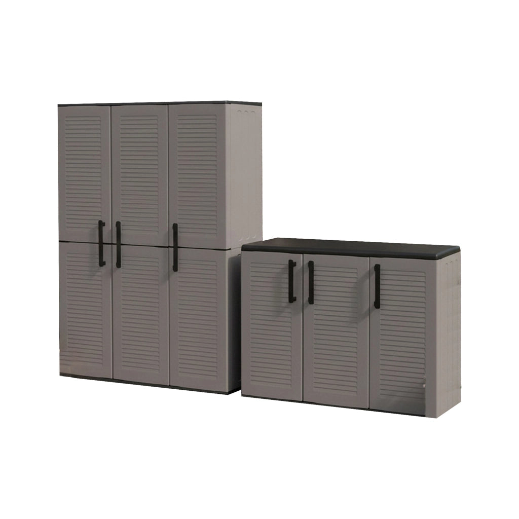 Orvinio, set Armadi da Esterno 4 Ripiani Made in Italy, Grigio