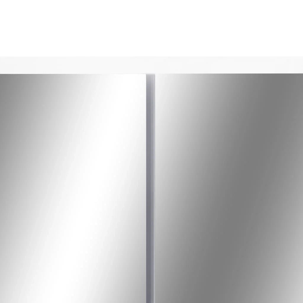 Mobiletto a specchio da bagno a LED 80 x 15 x 60 cm MDF bianco 02_0006728