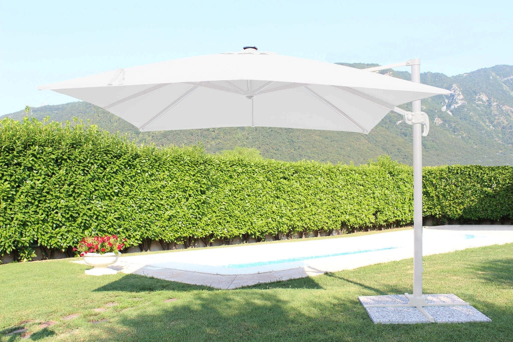 Ombrellone da Giardino decentrato con led 3x4 in alluminio - RENO