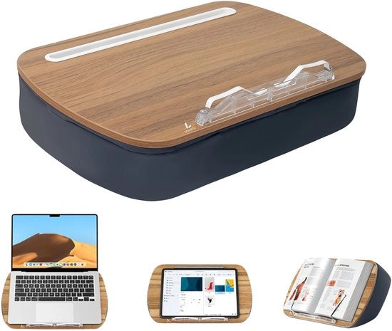 Seduta per laptop / Tavolo da gambe - Tavolo da gambe per seduta - Cuscino per laptop - Tray da lap - Scrivania da seduta - Grigio