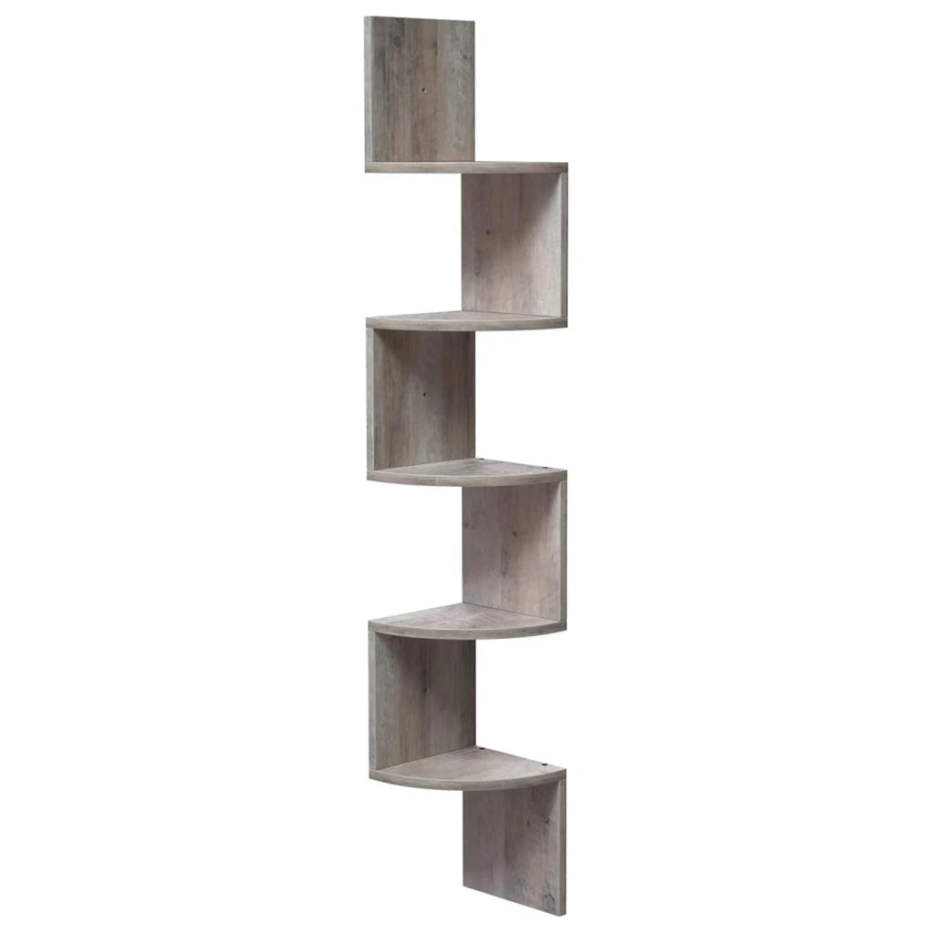 Mensola angolare mensola da parete 20 x 20 x 127,5 cm forma a zigzag libreria grigio 12_0005625