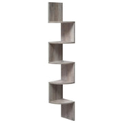 Mensola angolare mensola da parete 20 x 20 x 127,5 cm forma a zigzag libreria grigio 12_0005625