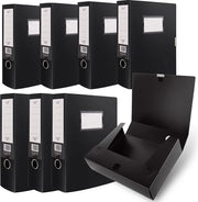 8-pack di archivio A4 in plastica, archivio A4 per cartelle e cartelle A4 con schiena di 7,5 cm, per ufficio, casa e scuola