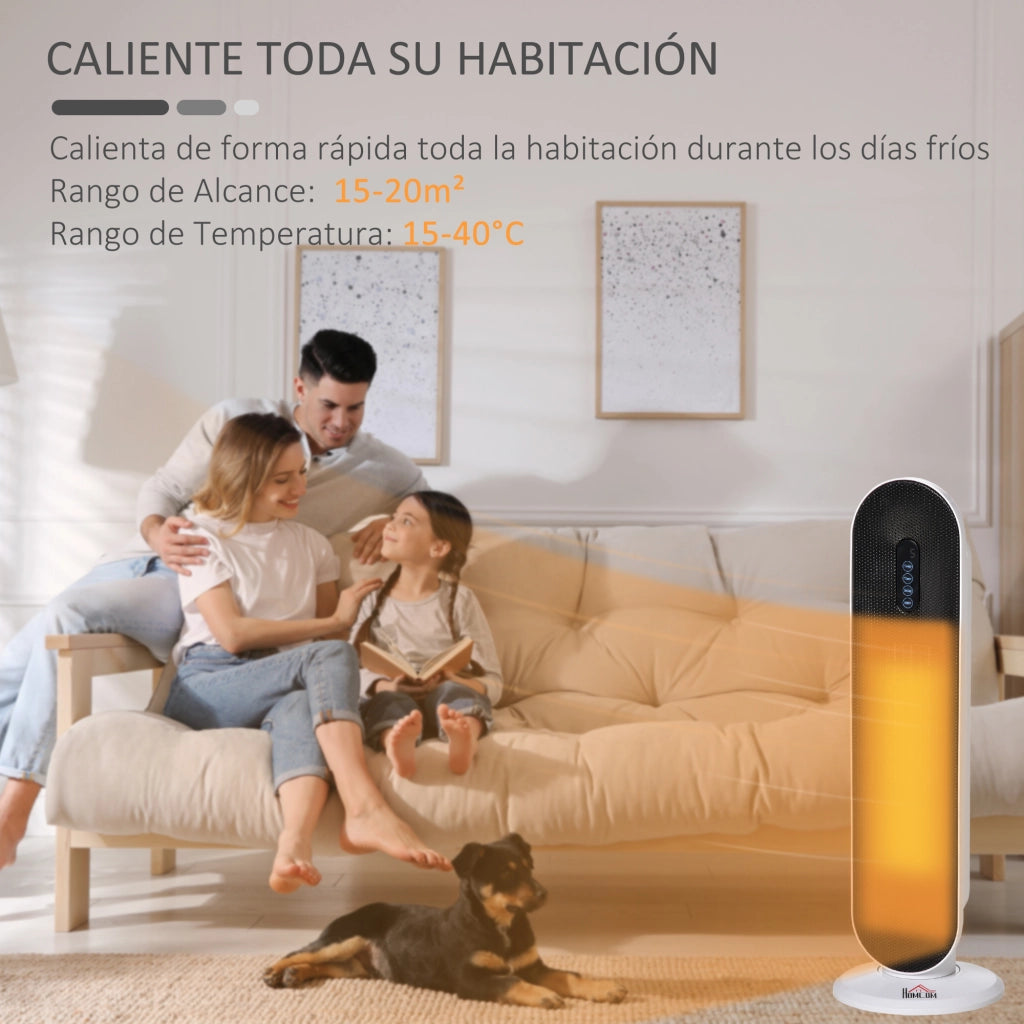 Termoventilatore Ceramico 2000W con Telecomando ¨C Zephmum ¨C 21x21x63,5 cm Bianco e Nero