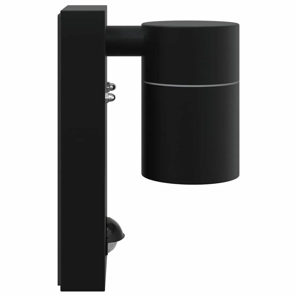 Applique da esterno cilindrica 6,5 x 10,5 x 16 cm design moderno impermeabile resistente acciaio inox nero 02_0056537