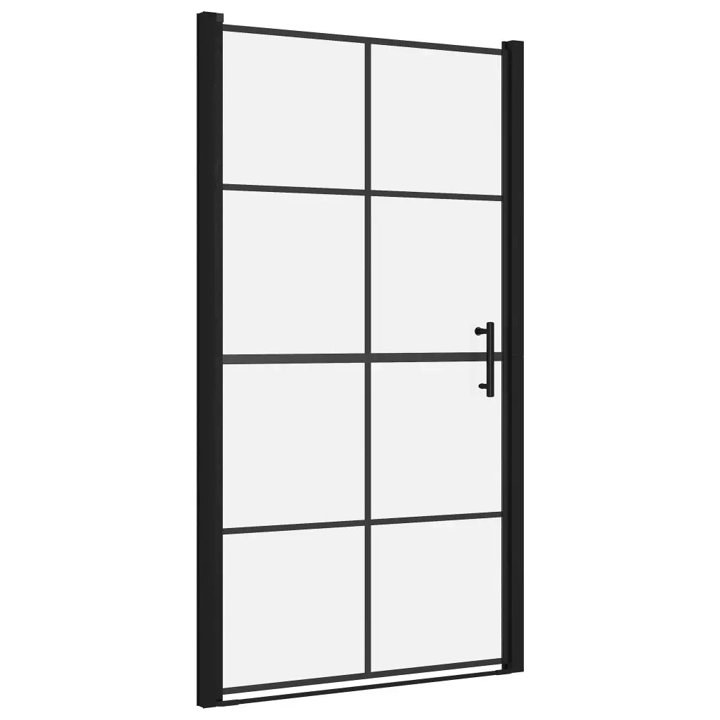 Porta per Doccia in Vetro Temperato 100x178 cm Nera 148892