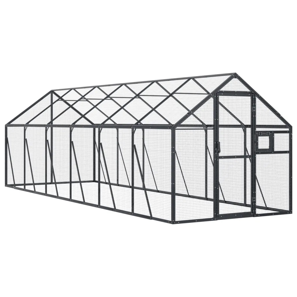 vidaXL Voliera Antracite 1,79x6x1,85 m in Alluminio