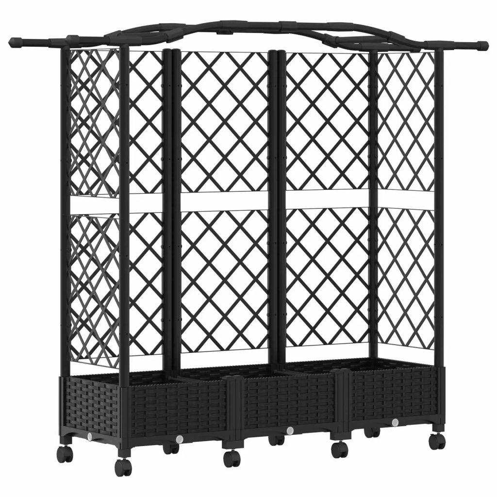 Letto Rialzato con Griglia e Tetto Nero 163 x 40 x 129 cm PP 3423105