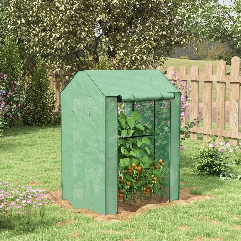 Serra/Cassetta fredda, resistente alle intemperie, con porta avvolgibile, 100 cm x 80 cm x 150 cm, verde.